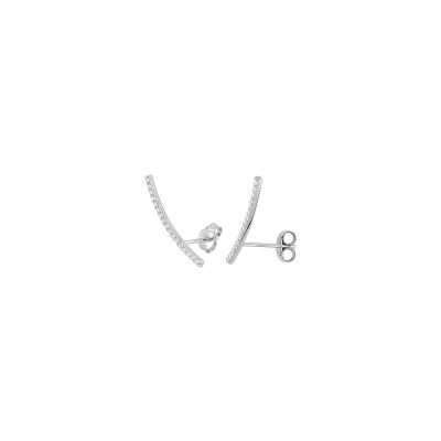 Boucles d'oreilles en or blanc et oxydes de zirconium