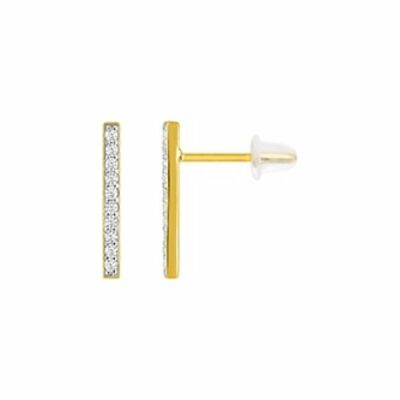 Boucles d'oreilles en or jaune, or blanc et oxydes de zirconium