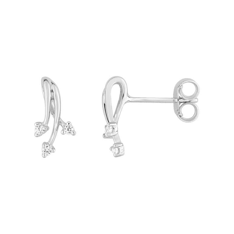 Boucles d'oreilles en or blanc et oxydes de zirconium