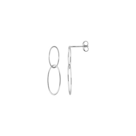 Boucles d'oreilles pendantes en or blanc