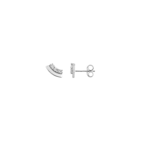 Puces d'oreilles en or blanc et oxydes de zirconium