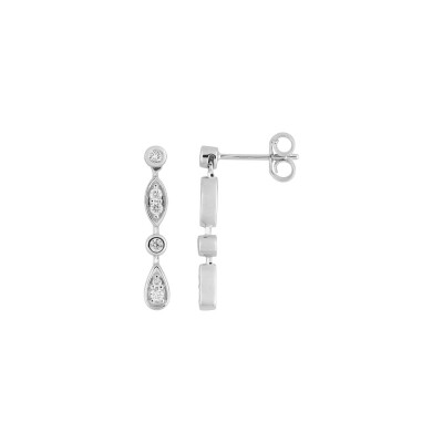 Boucles d'oreilles en or blanc et diamants