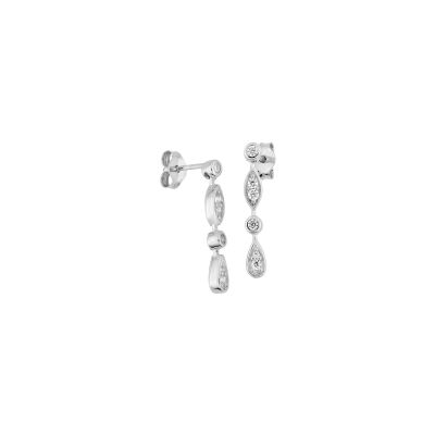Boucles d'oreilles en or blanc et diamants