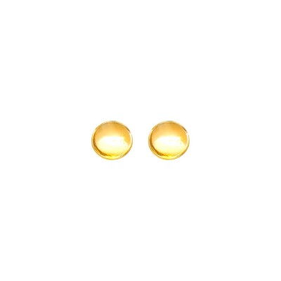Puces d'oreilles en or jaune et citrine