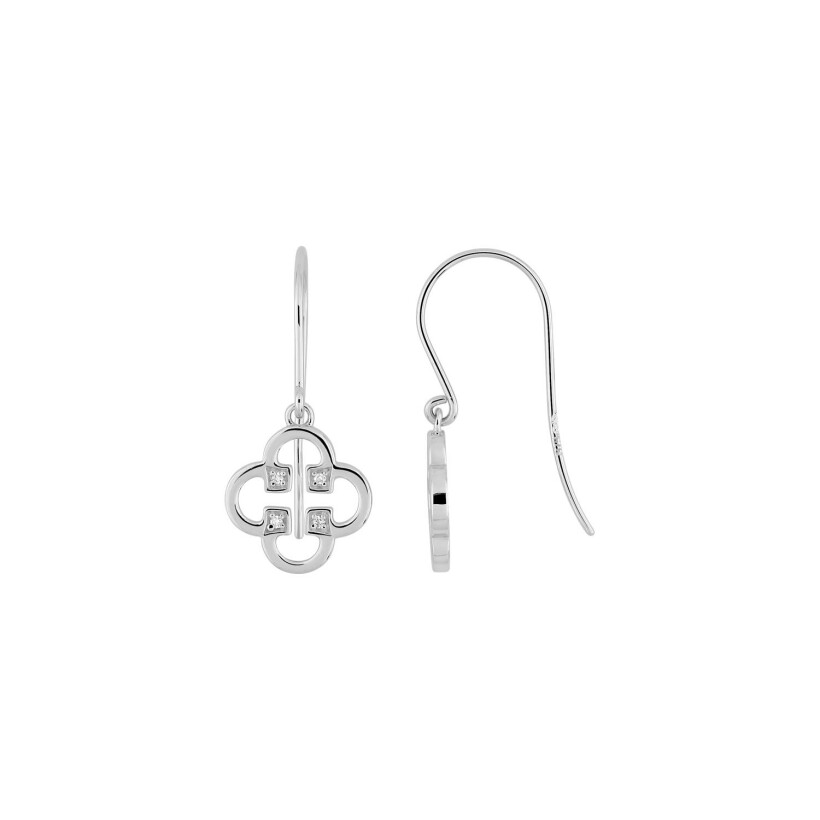 Boucles d'oreilles en or blanc et diamants