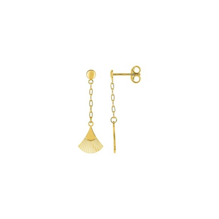 Boucles d'oreilles pendantes en or jaune