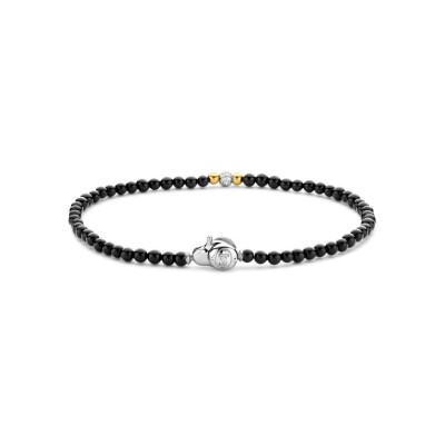 Bracelet Ti Sento en argent doré et onyx