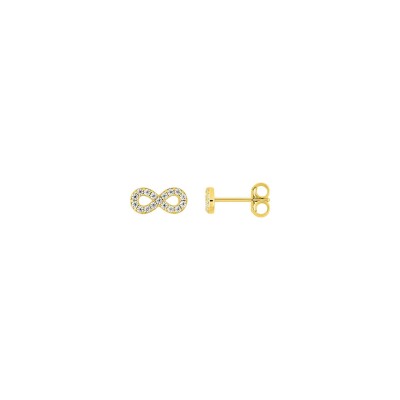 Clous d'oreilles en or jaune et oxyde de zirconium