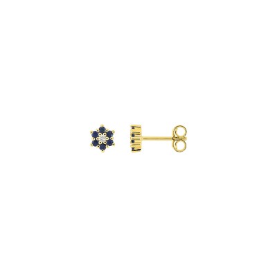 Clous d'oreilles en or jaune et diamant 0.02ct
