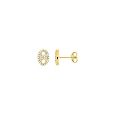 Clous d'oreilles en or jaune et oxyde de zirconium