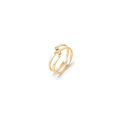 Bague en plaqué or et oxyde de zirconium