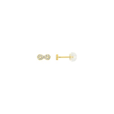 Clous d'oreilles en or jaune et oxyde de zirconium