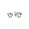 Boucles d'oreilles clous Pandora People cœurs noués en argent et oxyde de zirconium