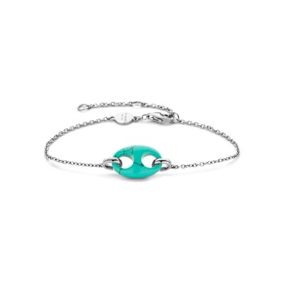 Bracelet Ti Sento en argent plaqué platine et turquoise