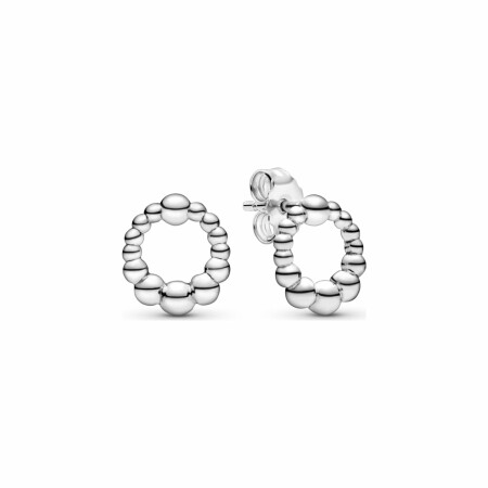 Boucles d'oreilles clous Purely Pandora cercles perlés en argent