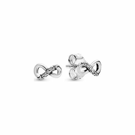 Boucles d'oreilles clous Pandora Passions infini scintillant en argent et oxyde de zirconium