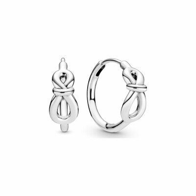 Boucles d'oreilles créoles Pandora Passions nœud infini en argent