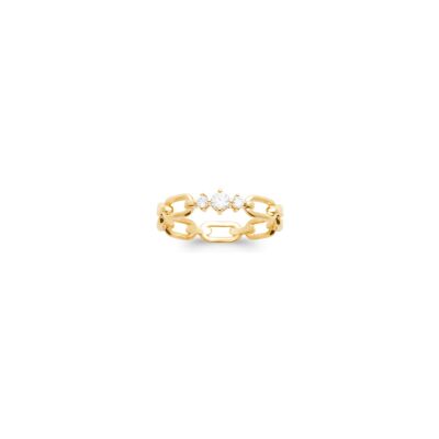 Bague en plaqué or et oxyde de zirconium