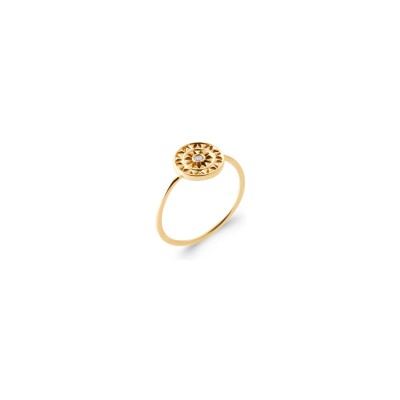 Bague en plaqué or et oxyde de zirconium
