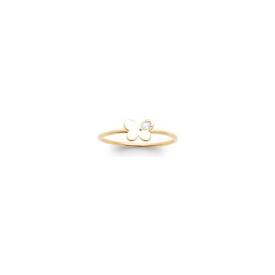 Bague en plaqué or et oxyde de zirconium