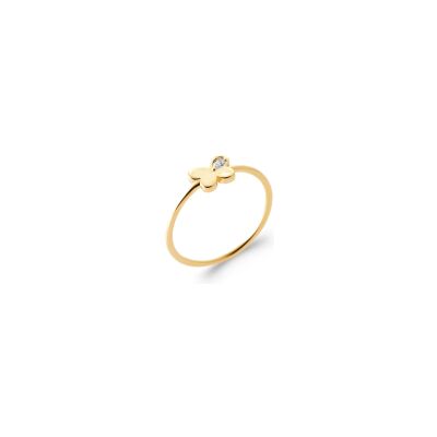 Bague en plaqué or et oxyde de zirconium