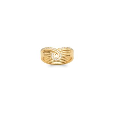 Bague en plaqué or et oxyde de zirconium