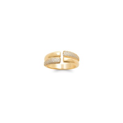 Bague en plaqué or et oxyde de zirconium