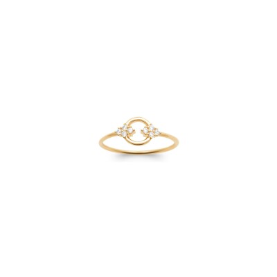 Bague en plaqué or et oxyde de zirconium