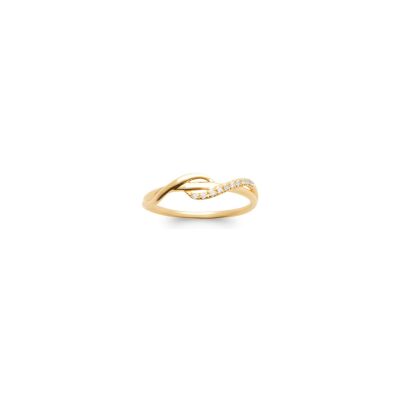 Bague en plaqué or et oxyde de zirconium