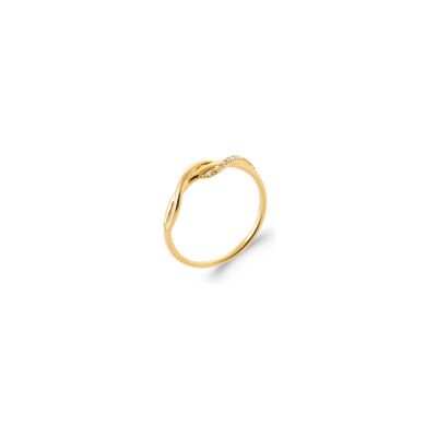 Bague en plaqué or et oxyde de zirconium