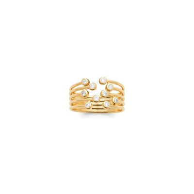 Bague en plaqué or et oxyde de zirconium