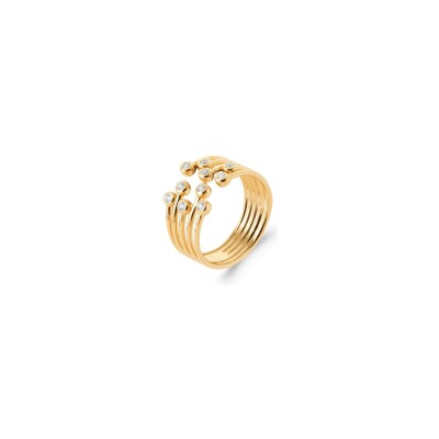 Bague en plaqué or et oxyde de zirconium