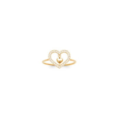 Bague en plaqué or et oxyde de zirconium