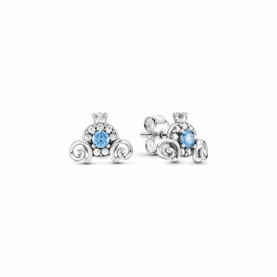 Boucles d'oreilles clous Disney x Pandora disney cendrillon carrosse citrouille en argent et oxyde de zirconium