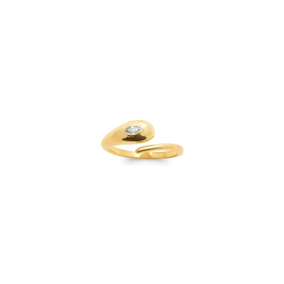 Bague en plaqué or et oxyde de zirconium