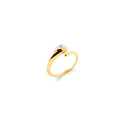 Bague en plaqué or et oxyde de zirconium