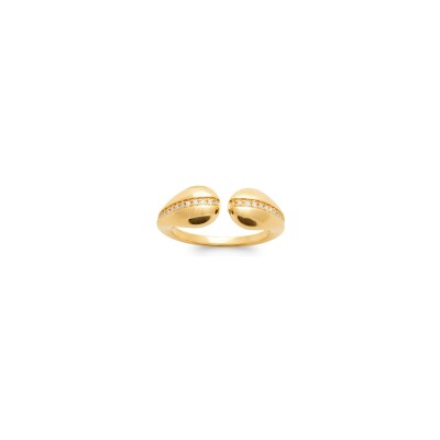 Bague en plaqué or et oxyde de zirconium