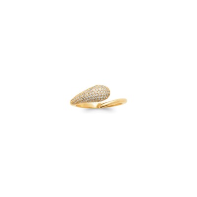 Bague en plaqué or et oxyde de zirconium