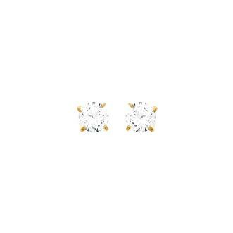 Boucles d'oreilles en or jaune et oxydes de zirconium