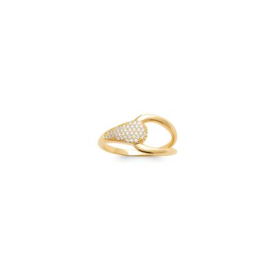 Bague en plaqué or et oxyde de zirconium