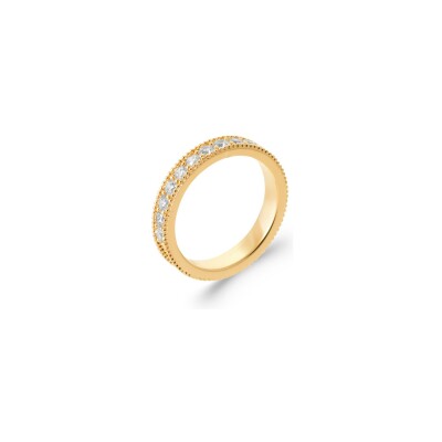 Bague en plaqué or et oxydes de zirconium