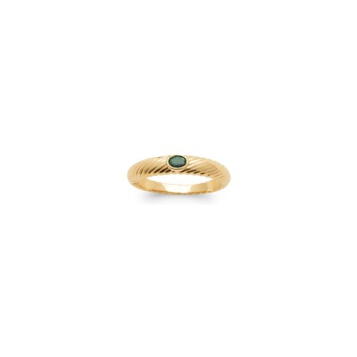 Bague en plaqué or et pierre synthétique
