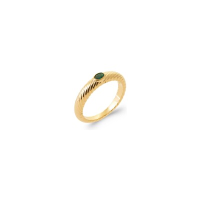 Bague en plaqué or et pierre synthétique