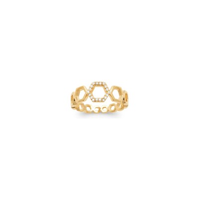 Bague en plaqué or et oxyde de zirconium