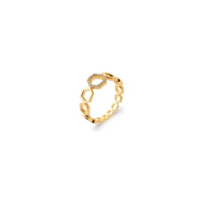 Bague en plaqué or et oxyde de zirconium