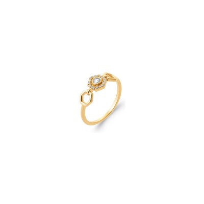 Bague en plaqué or et oxyde de zirconium