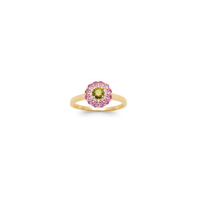 Bague en plaqué or et pierre synthétique