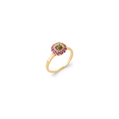 Bague en plaqué or et pierre synthétique
