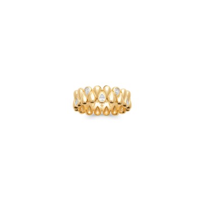 Bague en plaqué or et oxyde de zirconium