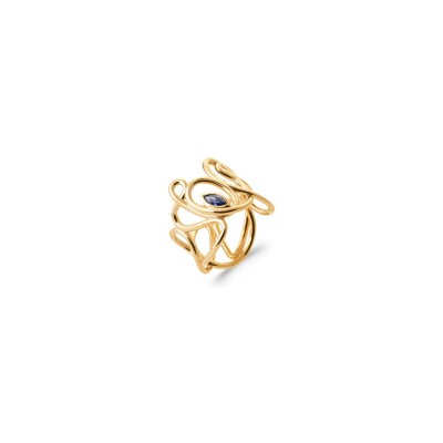 Bague en plaqué or et pierre synthétique